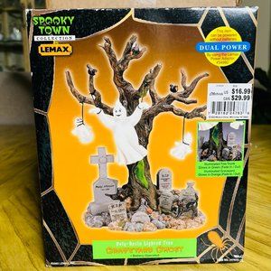 Spooky Town Graveyard Ghost Lighted Tree